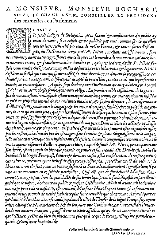 voir Wooldridge, <i>Les Débuts de la lexicographie française</i>, 1977: 58