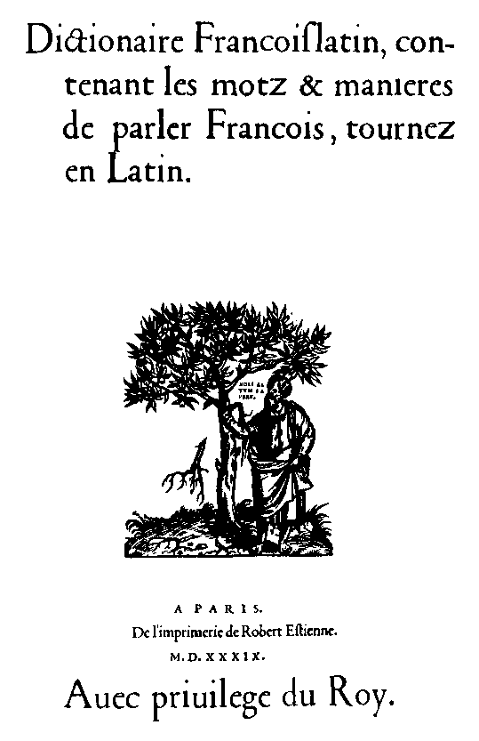 voir Wooldridge, <i>Les Débuts de la lexicographie française</i>, 1977: 47