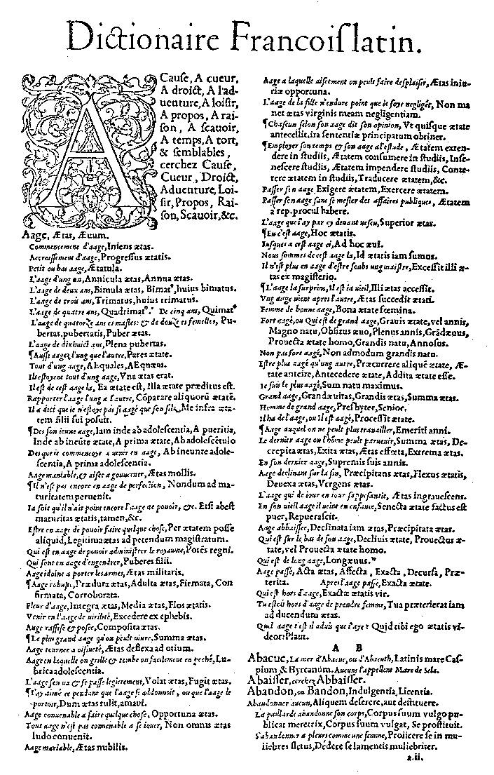 voir Wooldridge, <i>Les Débuts de la lexicographie française</i>, 1977: 65