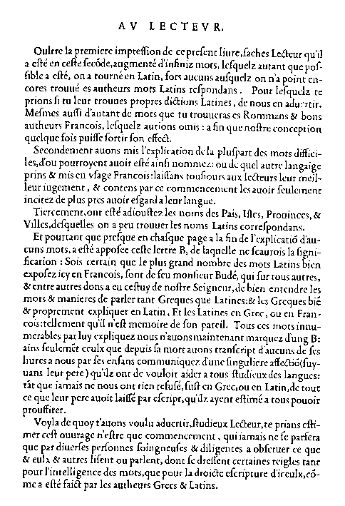 voir Wooldridge, <i>Les Débuts de la lexicographie française</i>, 1977: 50