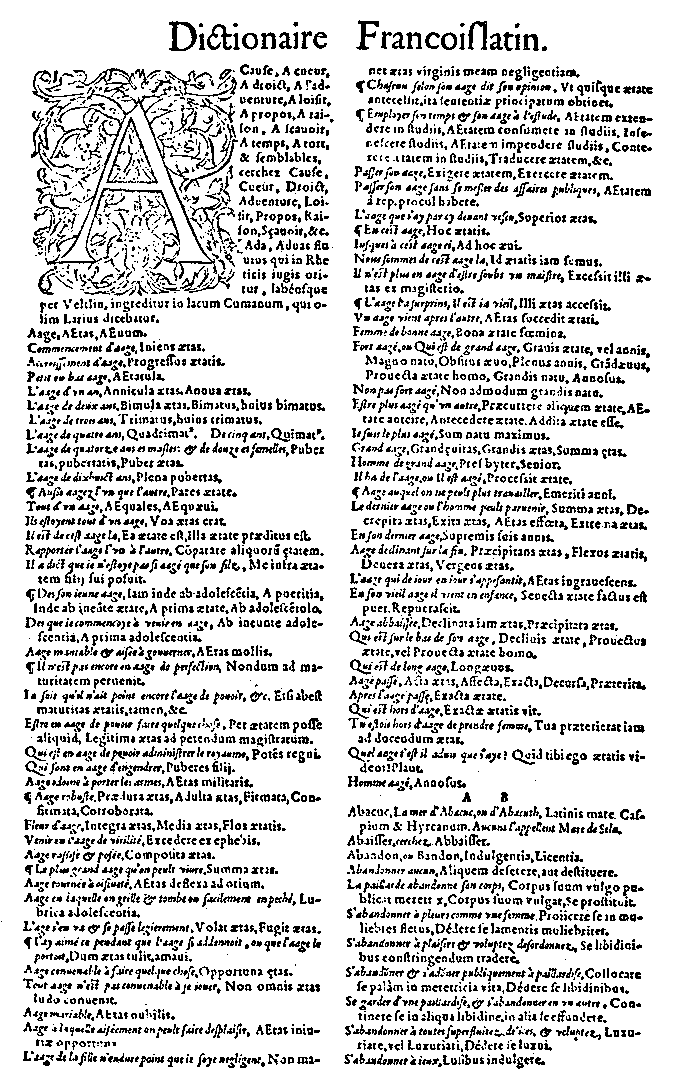 voir Wooldridge, <i>Les Débuts de la lexicographie française</i>, 1977: 66