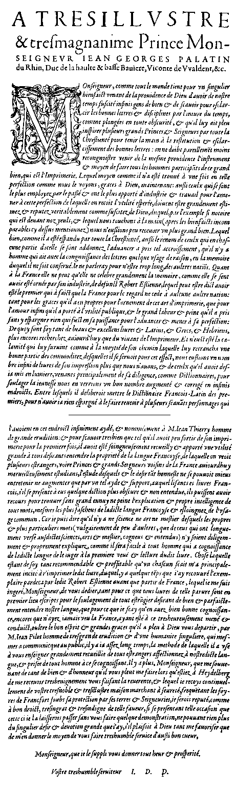 voir Wooldridge, <i>Les Débuts de la lexicographie française</i>, 1977: 53-4