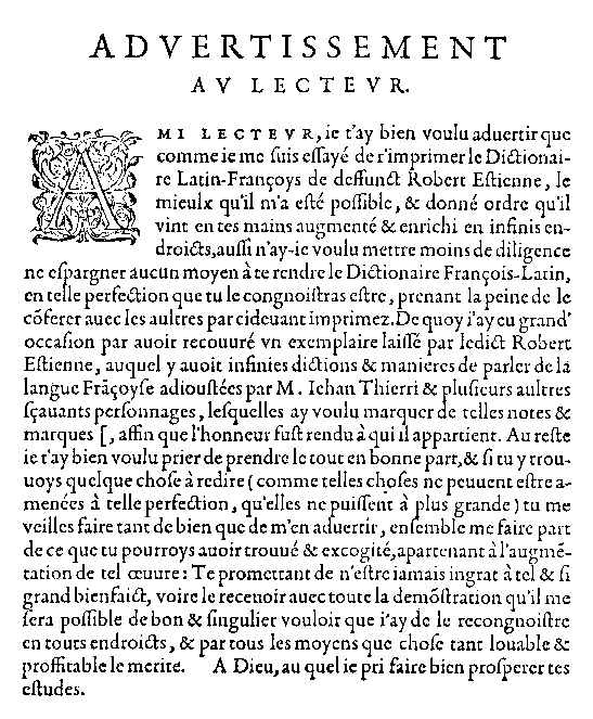 voir Wooldridge, <i>Les Débuts de la lexicographie française</i>, 1977: 52