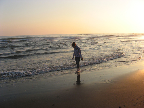 daughter on the beach at Casitas