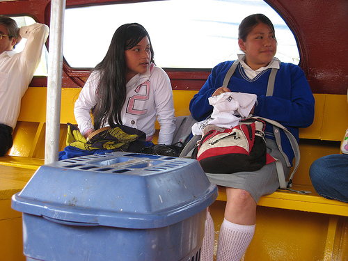 Two schoolgirls on Janitzio ferry