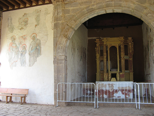 Outside chapel at Tzintzuntzan