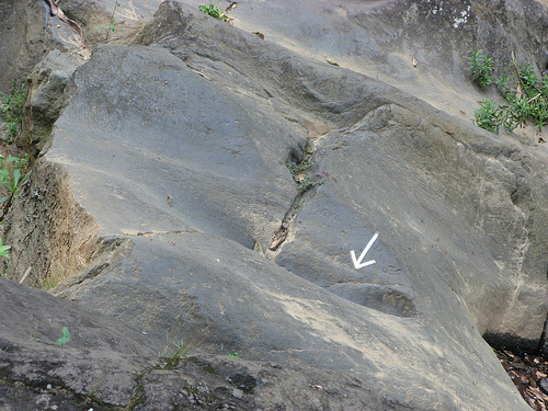 Devil's knee-print at the source of the Río Cupatitzio